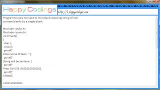 Program to copy its input to its output replacing string of one c code example [upl. by Nnahoj]