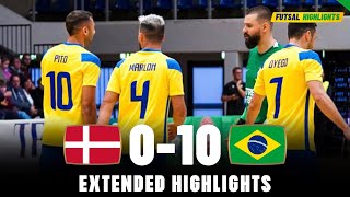 Brazil vs Denmark  Highlights  Futsal International Friendly 07102023 [upl. by Ehpotsirhc300]