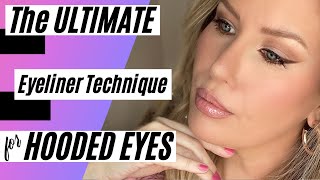 THE BEST EYELINER TECHNIQUE FOR HOODED DOWNTURNED OR AGING EYES2021  Risa Does Makeup [upl. by Tound]