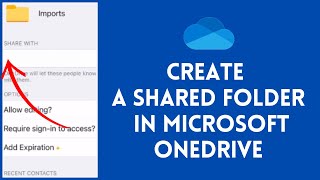 How to Create a Shared Folder in Microsoft Onedrive [upl. by Elok]