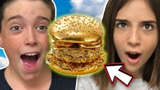 TRYING THE 100 GOLD BURGER 24K [upl. by Gussy]