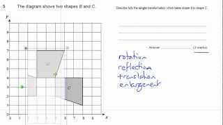 GCSE Maths revision Exam paper practice transformations  rotations [upl. by Hump]