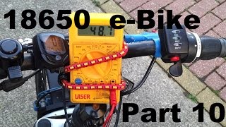 Lithium Ion 18650 48v eBike battery build DIY  Part 10  Voltage drop under load [upl. by Brana]