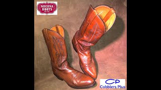 Kangaroo Skin Nocona Western Boot Shine and Treatment with Saphir [upl. by Eelahs]