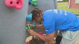 Johnathan Taylor and other Colts players help build playground for kids [upl. by Yorle]