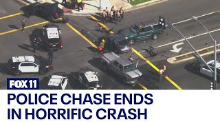 Police chase ends in horrific crash in Cerritos [upl. by Alia]