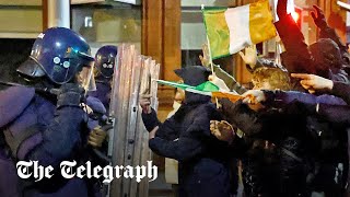 Dublin riots violent clashes with police is worst disorder in decades [upl. by Belamy]