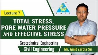 Total Stress Pore Water Pressure and Effective Stress  Lecture 7  Geotechnical Engineering [upl. by Einolem]