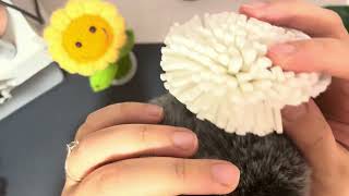 Random ASMR triggers  whispered talking  foam keyboard flowers head scratching ASMR [upl. by Innep163]