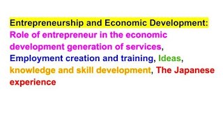 Entrepreneurship amp Economic Development BBA211 pu [upl. by Ihcas]