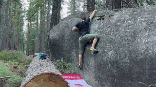 Slidepull V34 FA  Tall Beta Lake Tahoe Bouldering Pfiff [upl. by Spiegleman]