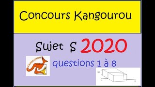 ConcoursKangourou 2020sujet Squestions 1 à 8 [upl. by Anawit645]