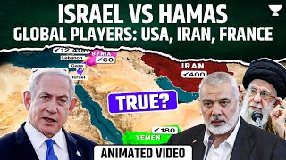 Understanding the IsraelHamas Conflict  A Clash of Powers – USA Iran France [upl. by Ymrots]