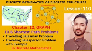 Lesson 110 Travelling Salesman Problem  Traveling Salesperson Problem in Discrete Mathematics [upl. by Maer]