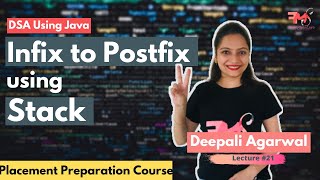 Infix to Postfix Conversion using Stack  DSA using Java 21 [upl. by Yehudit15]