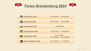 Ferien Brandenburg 2024 [upl. by Alihs774]