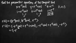 Parametric equations of the tangent line vectors KristaKingMath [upl. by Atiz]