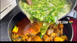 MAKE THE TASTIEST GHANAIAN OKRO\OKRA STEW 🇬🇭 STEP BY STEP RECIPE ghanaianokrostew delicious [upl. by Nefets]