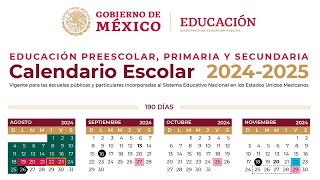 Calendario Escolar 20242025 Fechas Clave para Preescolar Primaria y Secundaria [upl. by Akema501]