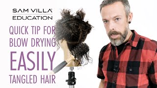 Quick Tip for Blow Drying Easily Tangled Hair [upl. by Atikan]