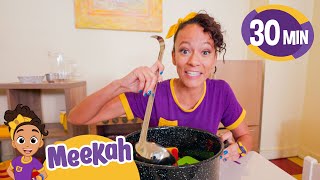 Meekah Learns To Makes Alphabet Soup   Blippi amp Meekah Challenges and Games for Kids [upl. by Ayela814]