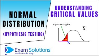 Understanding Critical values Hypothesis testing for Normal Distribution  ExamSolutions [upl. by Fee]