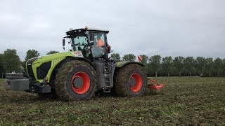 Claas Xerion 4000 in de Flevopolder met Evers Batak 5 poots woeler Trekkerweb [upl. by Arica]