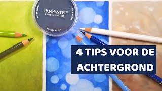 TEKENTECHNIEKEN Hoe teken je de mooiste achtergrond 4 TIPS voor beginners [upl. by Hamann]