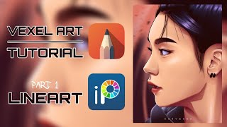 VEXEL ART TUTORIAL  Part 1 LINEART  Autodesk Sketchbook App on Android [upl. by Ahsemac]