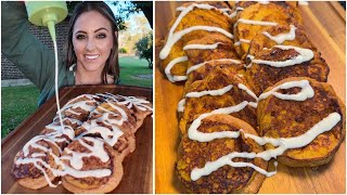 Cinnamon Swirl Pumpkin Pancakes on my Charbroil Griddle 🔥🥞 [upl. by Beisel]