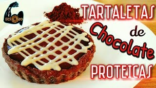 TARTALETAS DE CHOCOLATE PROTEICAS  Recetas Fitness [upl. by Leid806]