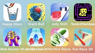 Happy GlassStack BallJelly ShiftTomb of The MaskBlob RunnerJoin Blob ClashPerfect Slices [upl. by Nywles468]