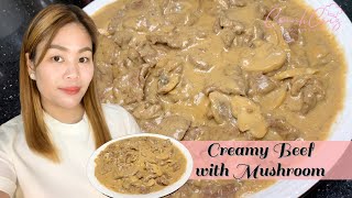 CREAMY BEEF WITH MUSHROOM RECIPE  Easy to Follow Recipe  Connh Cruz [upl. by Anwadal]