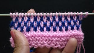 Two Colour Knitting Pattern [upl. by Lyrak734]