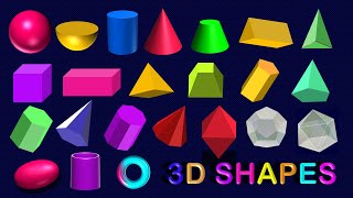 3D Shape Names  20 Three Dimensional Shape Names  Geometrical Shapes [upl. by Welton]