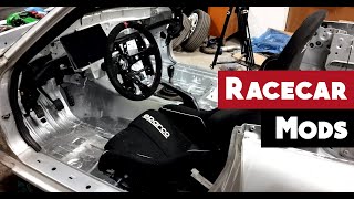 Drag Miata light weight racecar interior  Android Digital Dash mount  1000 HP intercooler install [upl. by Kilgore]