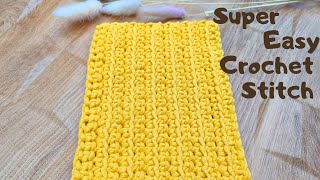 Perfect for Beginners 1Row Repeat Reversible Crochet Stitch  Single Crochet Stitch Pattern [upl. by Suissac188]