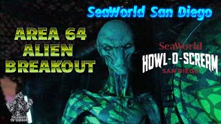 Area 64 Alien Outbreak  Full Walkthrough  SeaWorld San Diego  Howl O Scream [upl. by Ahtenek]