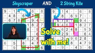 Hard Level Sudoku Puzzle Made EASY with Skyscraper and a 2 String Kite [upl. by Dnalsor]