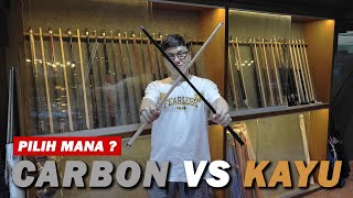 TONTON SEBELUM BELI STIK BILLIARD  Carbon Shaft VS Wooden Shaft [upl. by Esilegna433]