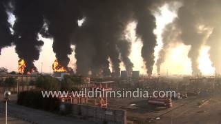 Massive fire erupts at Indian Oil depot in Jaipur [upl. by Atinoj]