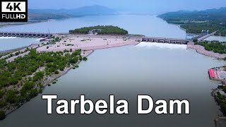 Tarbela Dam Pakistan Drone View 2023  Spillway operation of Tarbela dam 2023 [upl. by Dahsra]