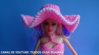 sombrero tejido a crochet para muñeca [upl. by Marnie]