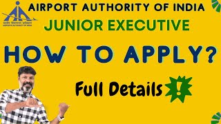 AAI JE  COMMON CADRE  HOW TO APPLY  APPLICATION  FULL DETAILS  RAJU SIR [upl. by Rebeh903]