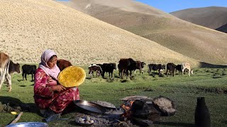 Organic Mountain Village Life in Afghanistan  Shepherd Mother Cooking Traditional Food in Village [upl. by Laius]