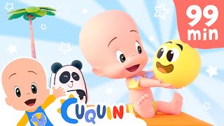 The colored balls and Cuquin learn to play in the pool and more  Videos amp cartoons for babies [upl. by Rockefeller875]