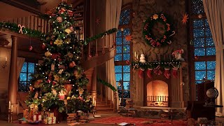 Snowy Christmas Ambience with Instrumental Christmas Music Playlist amp Crackling Fireplace [upl. by Ikkin]