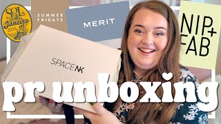 BEAUTY PR UNBOXING  Space NK Merit and Nip amp Fab  make up skincare amp more 2024 [upl. by Ahsiugal]