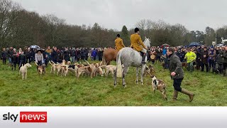 Annual Boxing Day hunt met with jeers and cheers [upl. by Otreblif602]