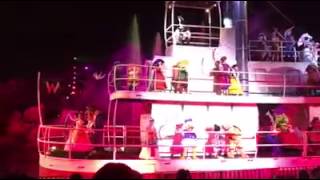 Dopey Falls from Fantasmic Upper Level Onto Goofy at Disneys Hollywood Studios [upl. by Ivetts198]